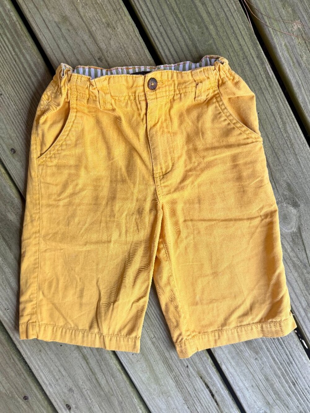 Mini Boden 8Y yellow gold shorts w adjustable waist